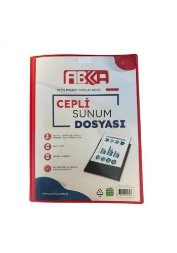 Abka Sunum Dosyası Önü Cepli A4 80Li (1.22.03.006)***