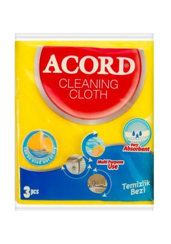 Acord 3lü Temizlik Bezi 35x38 cm (1 Paket)