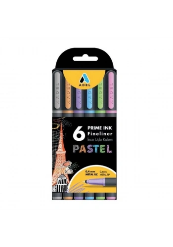 Adel Prime Ink Fineliner 0.4mm 6lı Pastel