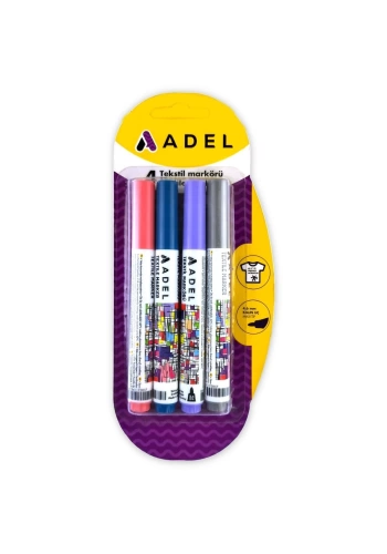 Adel Tekstil Markörü 4.6mm Pastel Renkleri 4lü