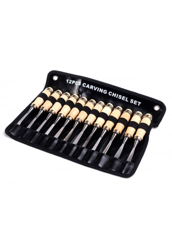 Ahşap - Taş - Seramik Oyma Profesyonel Seti (Iskarpela Takımı) 12li