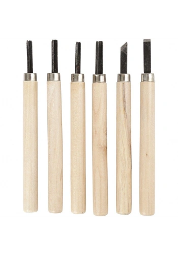 Ahşap ve Seramik Oyma Seti 6lı