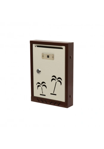 Akşan Palmiye Posta Kutusu Kahverengi / Krem