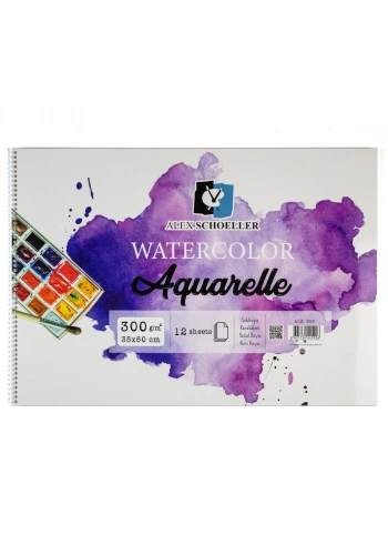 Alex Schoeller Aquarelle Sulu Boya Defteri 300gr 35x50cm 12yp Spiralli ALX-926