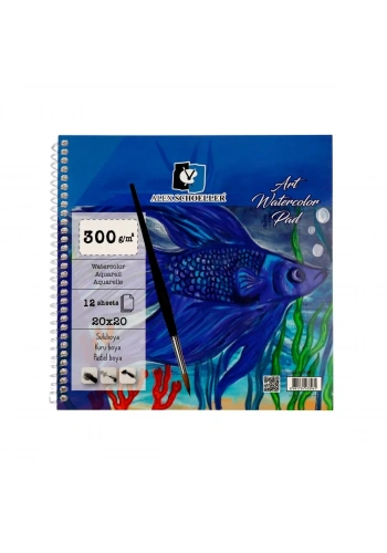 Alex Schoeller Art Sulu Boya Defteri 300gr 20X20cm 12yp Spiralli ALX 3961