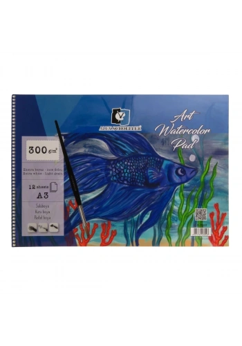 Alex Schoeller Art Sulu Boya Defteri 300gr A3 12yp Spiralli ALX 3923