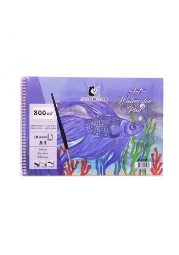 Alex Schoeller Art Watercolour Pad Spiralli Sulu Boya Defteri Blok 300 gr. A4 12 yaprak