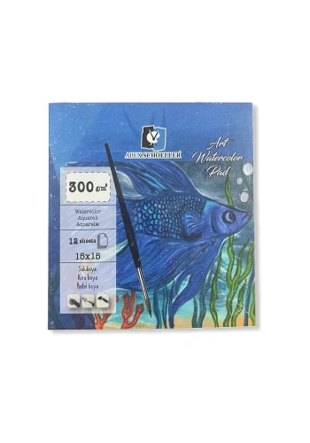 Alex Schoeller Art Watercolour Pad Sulu Boya Defteri Blok 300 gr. 15x15 cm. 12 yaprak