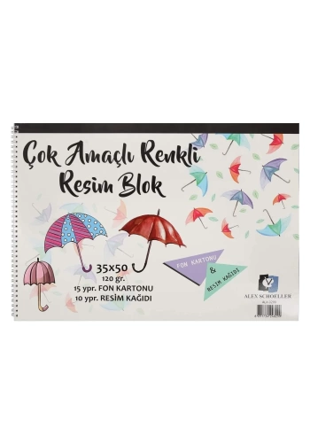 Alex Schoeller Çok Amaçlı Resim Defteri 120gr 35x50cm 25 Yaprak ALX 0299