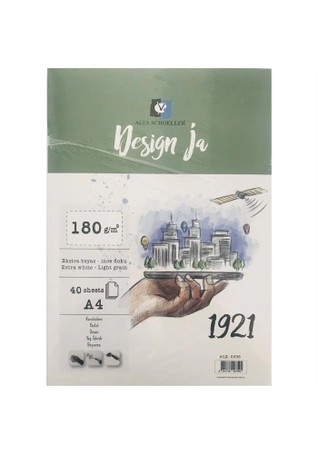 Alex Schoeller Design Ja Eskiz Defteri 180gr A4 40 Yaprak ALX 0595