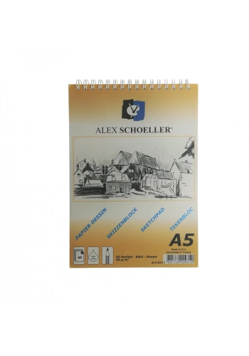 Alex Schoeller Eskiz Blok Defter 90gr A5 60 Yaprak ALX 821