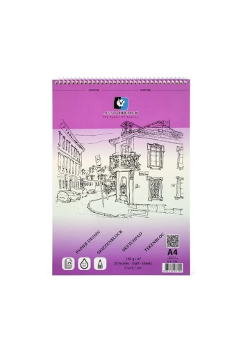 Alex Schoeller Eskiz Blok Defter Spiralli 180gr A4 25yp ALX-7792