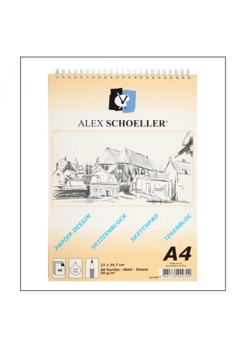Alex Schoeller Eskiz Blok Spiralli Dikey 60 YP 90 GR A4 ALX-820