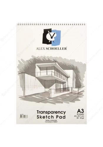 Alex Schoeller Eskiz Blok Transparan Spiralli 50/55gr A3 30 Yaprak ALX 863