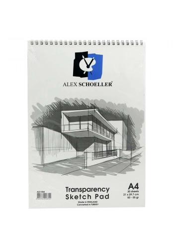 Alex Schoeller Eskiz Blok Transparan Spiralli 50/55gr A4 30 Yaprak ALX 864
