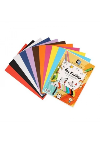 Alex Schoeller Fon Kartonu 120 gr. 25x35 cm. 10 Renk Karışık Poşetli