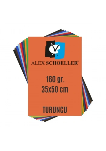Alex Schoeller Fon Kartonu 160gr 35x50cm 56 Turuncu