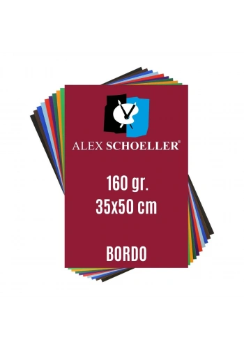 Alex Schoeller Fon Kartonu 160gr 35x50cm 69 Bordo
