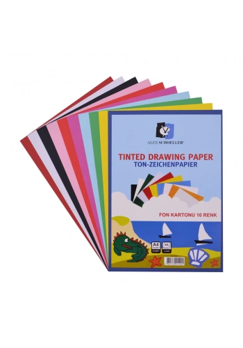 Alex Schoeller Fon Kartonu 25x35 Cm.10 Renk Dosyalı (ALX-006)