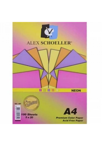 Alex Schoeller Fotokopi Kağıdı Renkli Fosforlu A4 80 gr. 100lü (ALX-837)