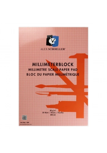 Alex Schoeller Milimetrik Blok A3 80gr 20yp Kırmızı
