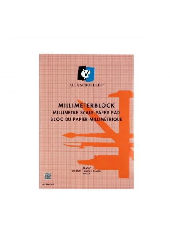 Alex Schoeller Milimetrik Blok A4 80gr 20yp Kırmızı