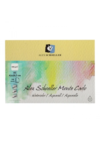 Alex Schoeller Monte Carlo Sulu Boya Defteri Blok 300 gr. A3 10 yaprak