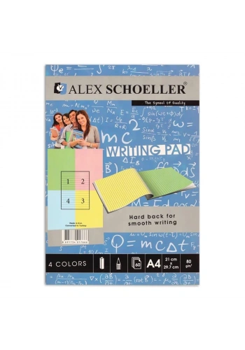 Alex Schoeller Renkli Bloknot Çizgili 80gr A4 60yp ALX 887