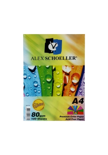 Alex Schoeller Renkli Fotokopi Kağıdı A4 80gr 100yp ALX-779