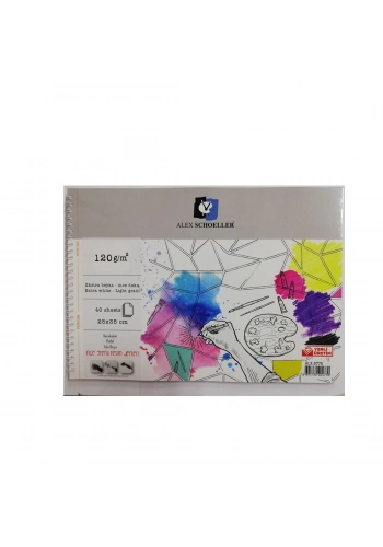 Alex Schoeller Resim Defteri Spiralli 120gr 25x35cm 40 Yaprak ALX 0770