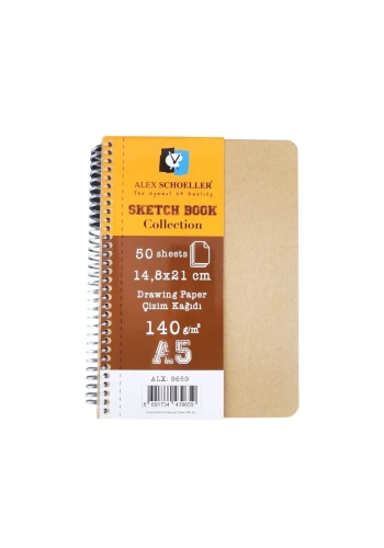 Alex Schoeller Sketch Book Drawing Paper Eskiz Defteri 140gr A5 50yp Spiralli