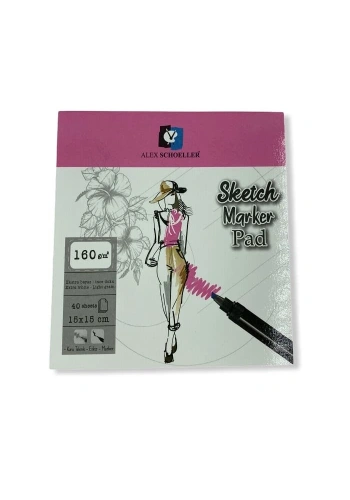 Alex Schoeller Sketch Marker Defteri Pad 160 gr. 15x15 cm. 40 yp.