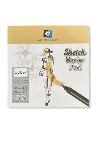 Alex Schoeller Sketch Marker Defteri Pad 160 gr. 20x20 cm. 40 yp.
