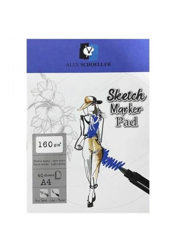 Alex Schoeller Sketch Marker Defteri Pad 160 gr. A4 40 yp.