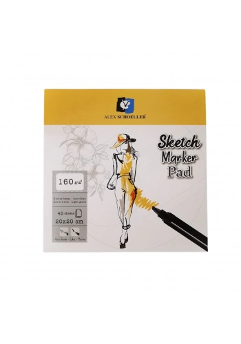 Alex Schoeller Sketch Marker Pad Eskiz Defteri 160gr 20x20cm 40yp