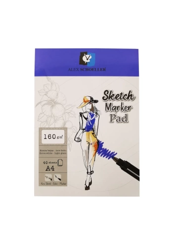 Alex Schoeller Sketch Marker Pad Eskiz Defteri 160gr A4 40yp