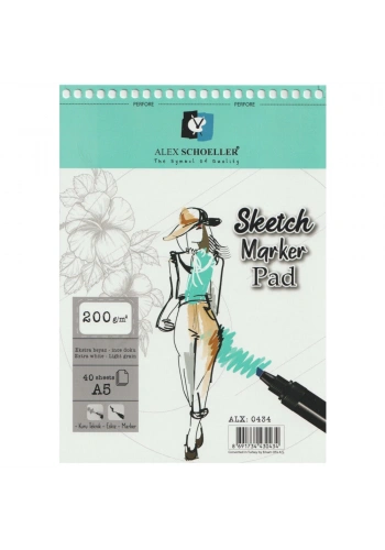 Alex Schoeller Spiralli Sketch Marker Defteri Pad 200 gr. A5 40 yp.