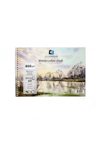 Alex Schoeller Watercolor Sulu Boya Defteri 200gr A5 15yp Spiralli ALX-3649