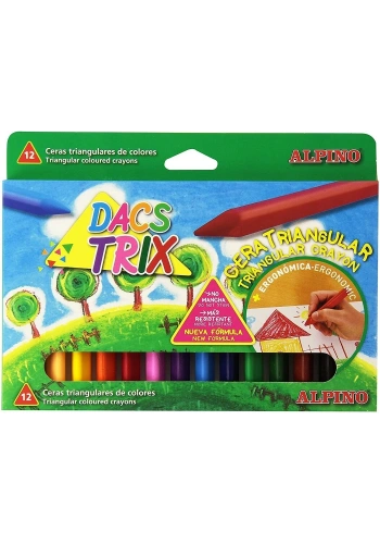 Alpino Dacstrix Üçgen Mum Boya 12 Renk Plastik Çantalı