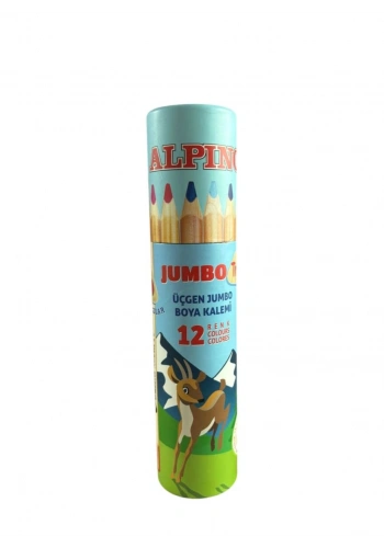Alpino Jumbo Kuru Boya 12 Renk Tüplü (AL-2233)