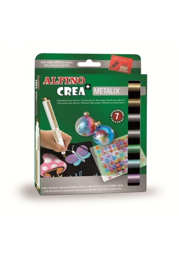 Alpino Keçeli Boya Kalemi Metalix 7 Lİ Metalik Renkler AR000134