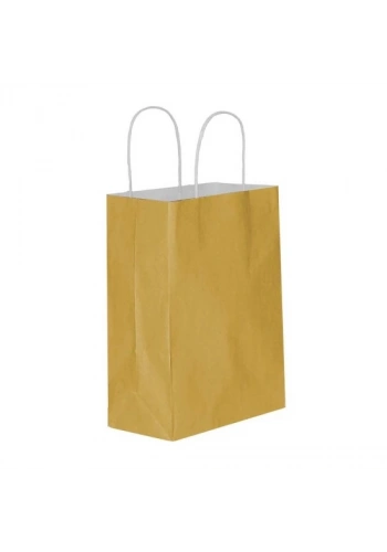 ALTIN KAĞIT HEDİYE VE ALIŞVERİŞ ÇANTASI (25X12X31) 25 ADET