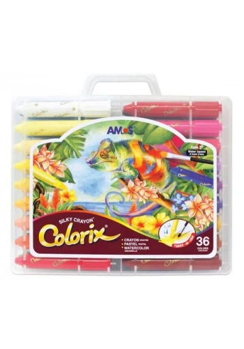 Amos Colorix Silky Crayon Üçü Bir Arada Boya 36 Renk