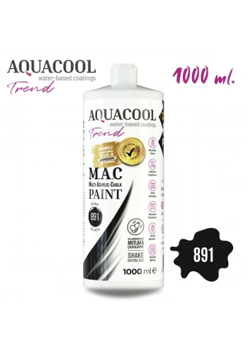 Aquacool Multi Akrilik Boya 1000ml 891 Siyah
