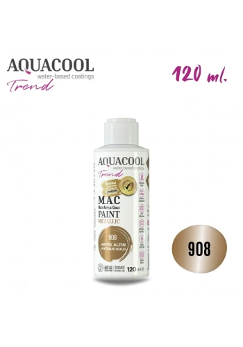 Aquacool Multi Akrilik Boya 120ml 908 Antik Altın