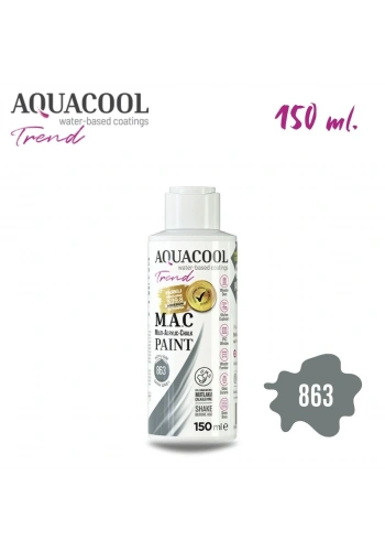 Aquacool Multi Akrilik Boya 150ml 863 Koyu Gri