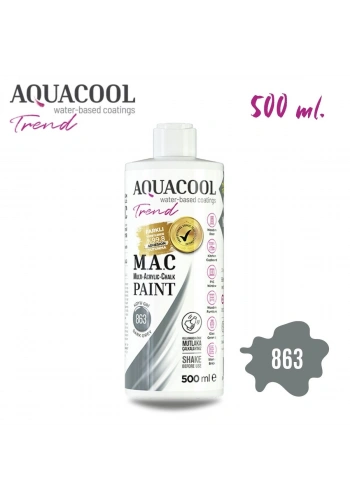 Aquacool Multi Akrilik Boya 500ml 863 Koyu Gri
