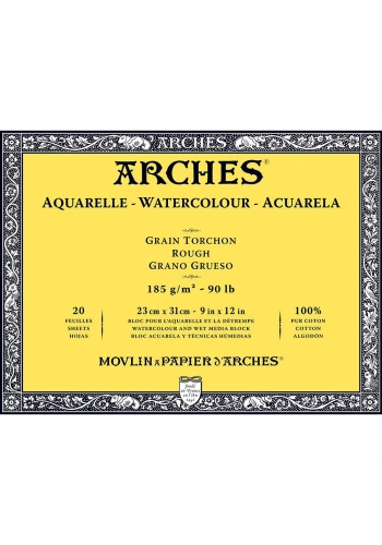 Arches Sulu Boya Defteri Blok Rough - Kalın Doku 185 gr. 23x31 cm. 20 Yaprak
