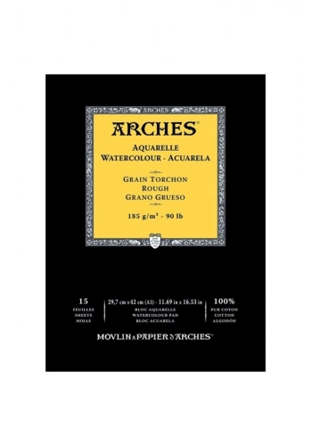 Arches Sulu Boya Defteri Blok Rough - Kalın Doku 185 gr. 29x42 cm. 15 Yaprak