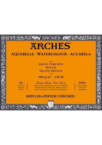 Arches Sulu Boya Defteri Blok Rough - Kalın Doku 300 gr. 23x31 cm. 20 Yaprak